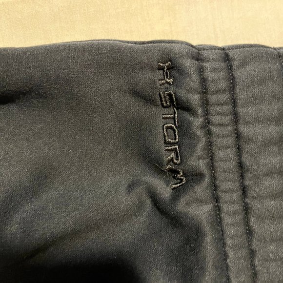 Under armour Storm Sweatpants Womens XS Black Logo Semi Fitted Drawstring - Picture 4 of 5